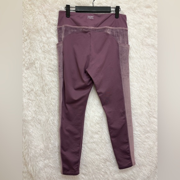 PINK Victoria’s Secret Purple Active Velvet Panel Leggings | Size Large | 💜✨ - Picture 14 of 17